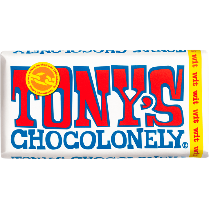 Tony's Chocolonely Wit Chocolade Reep 28% 180 g