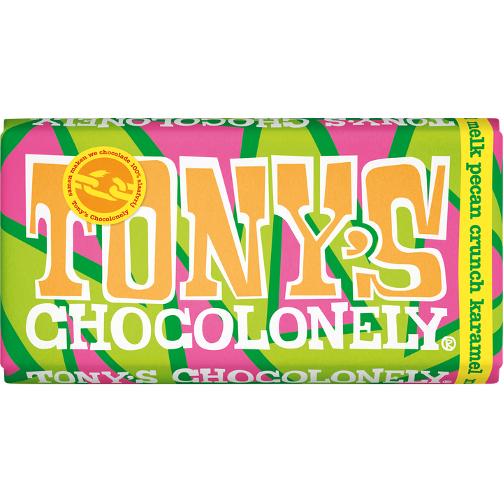 Tony's Chocolonely Melk Pecan Crunch Karamel 180 g