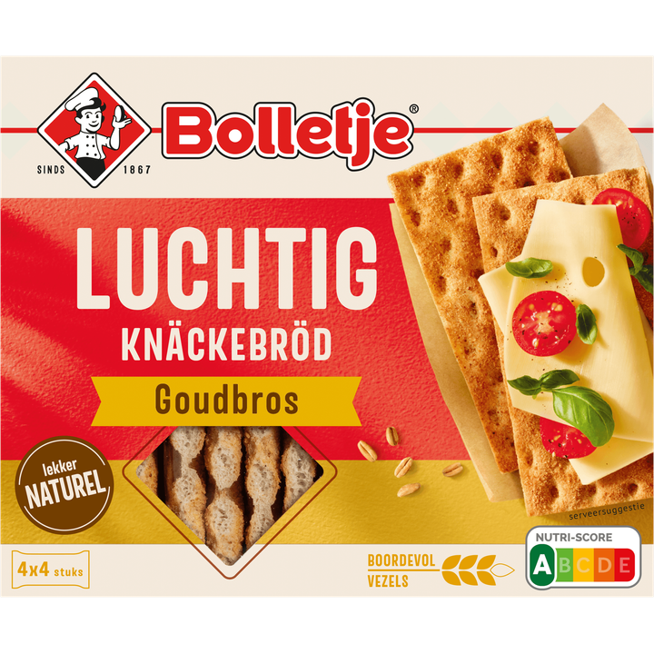 Bolletje Luchtig Knäckebröd Goudbros 4 x 4 Stuks 240 g