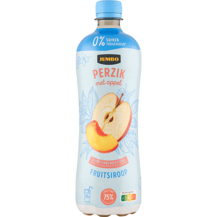 Fruitsiroop Perzik met Appel 0% Suiker Toegevoegd 750ML