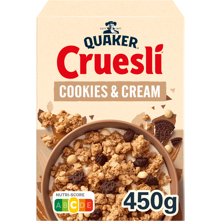 Quaker Cruesli Cookies & Cream Ontbijtgranen 450 gr