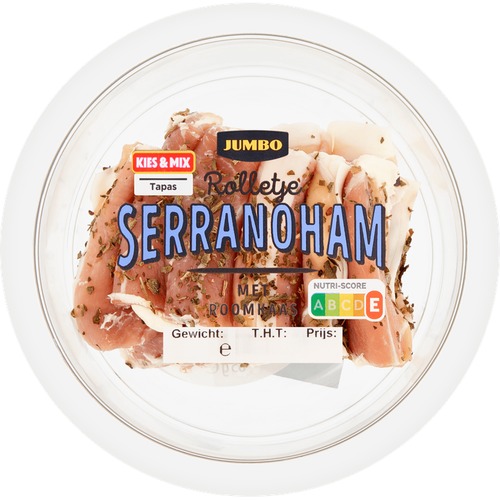 Rolletje Serranoham met Roomkaas