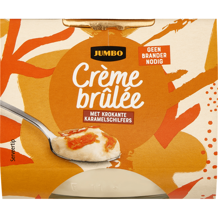 Crème Brûlée met Krokante Karamelschilfers 2 Stuks