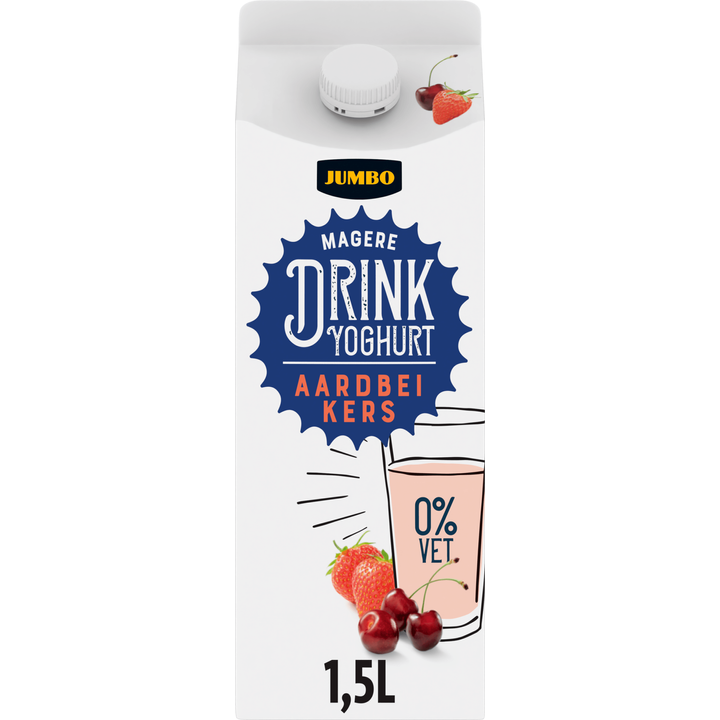 Magere Drink Yoghurt Aardbei Kers 1,5 L