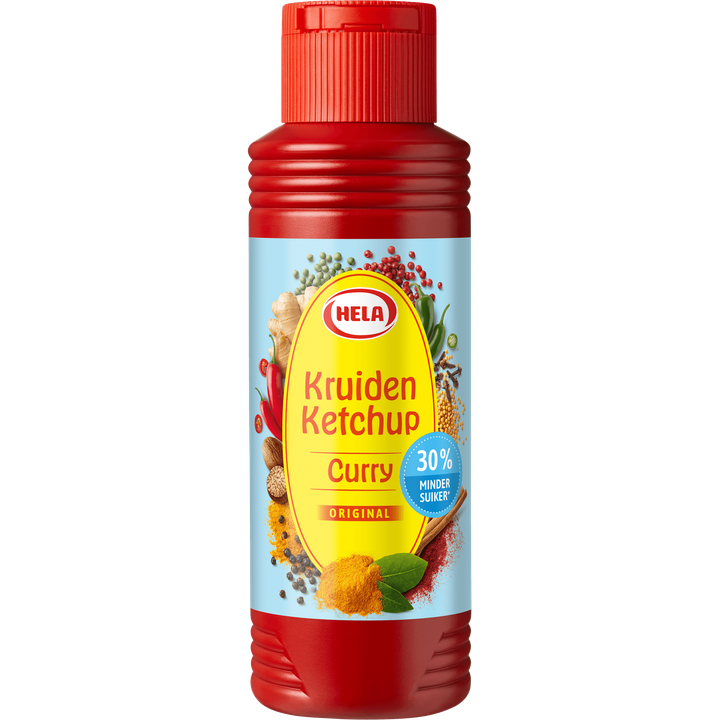 Hela Kruiden Ketchup Curry 30% minder suiker