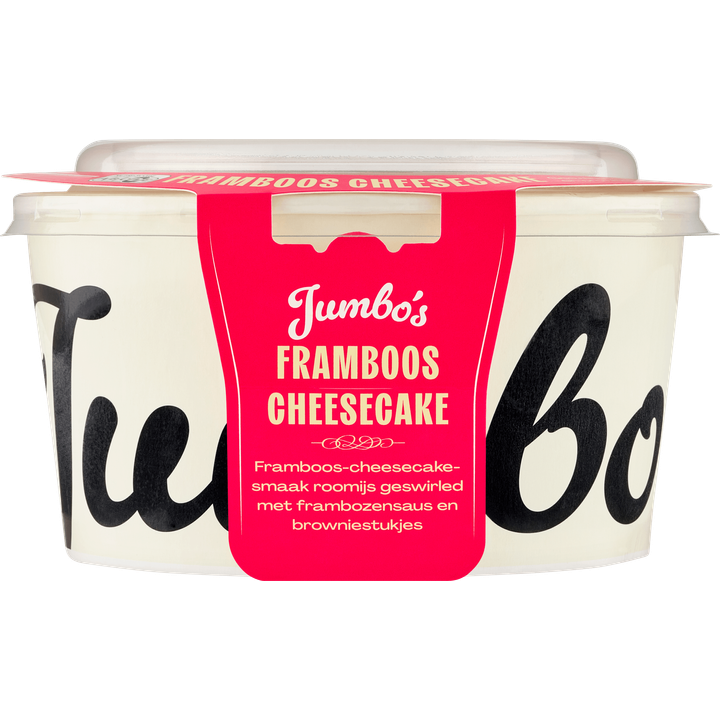 IJs Framboos Cheesecake met Browniestukjes