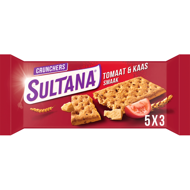 Sultana Crunchers Tomaat & Kaas 5x3 stuks