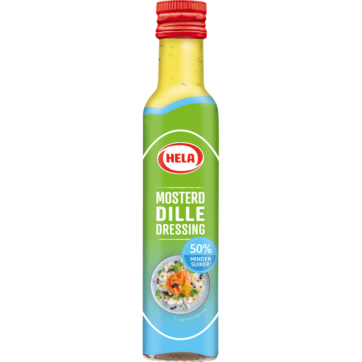 Hela Mosterd-Dille Dressing 50% Minder Suiker 250 ml