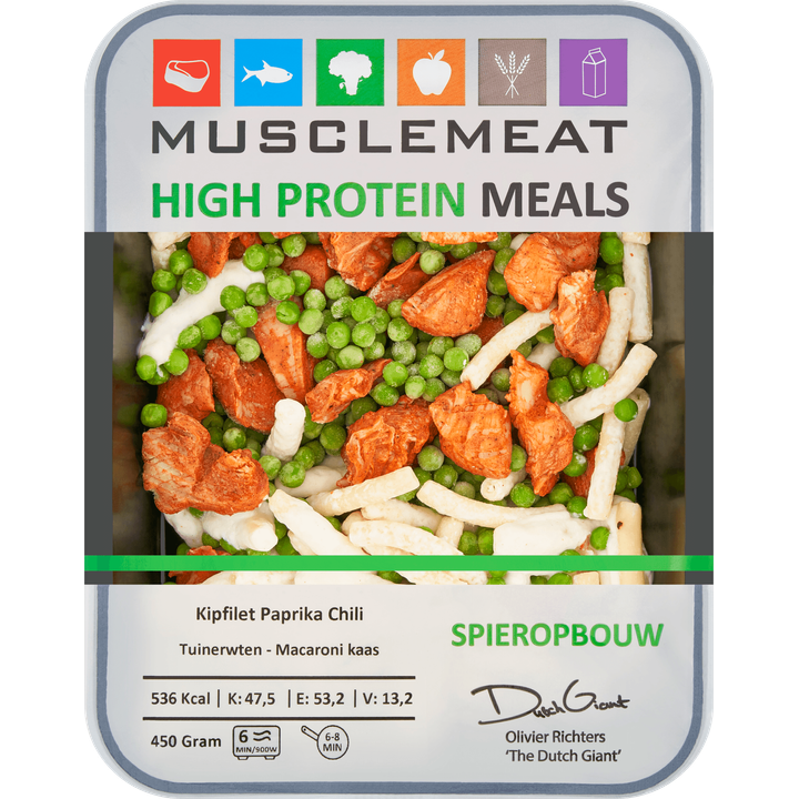 High Protein Meals Kipfilet Paprika Chili Tuinerwten - Macaroni Kaas