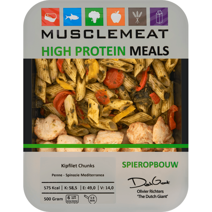 High Protein Meals Kipfilet Chunks Penne - Spinazie Mediterranea