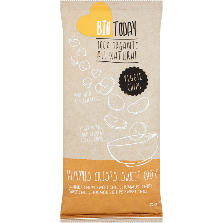 Bio Today 100% Organic Hummus Chips Sweet Chili 75 g