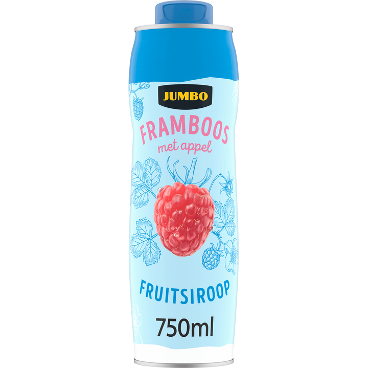 Fruitsiroop Framboos met Appel 0% Suiker 750ML