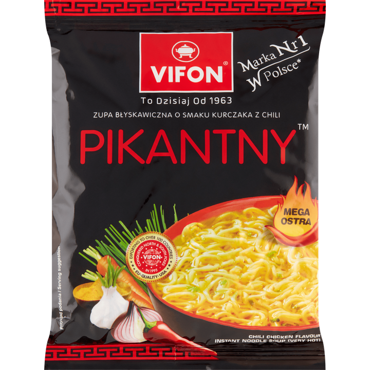 Vifon Pikantny Chili Chicken Flavour Instant Noodle Soup (Very Hot) 70 g