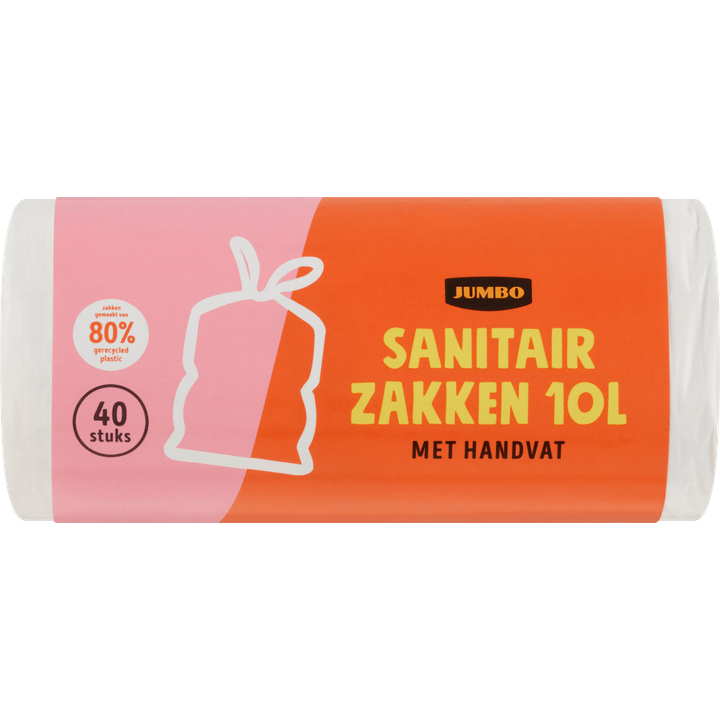 Sanitairzakken met Handvat 10 L 40 Stuks