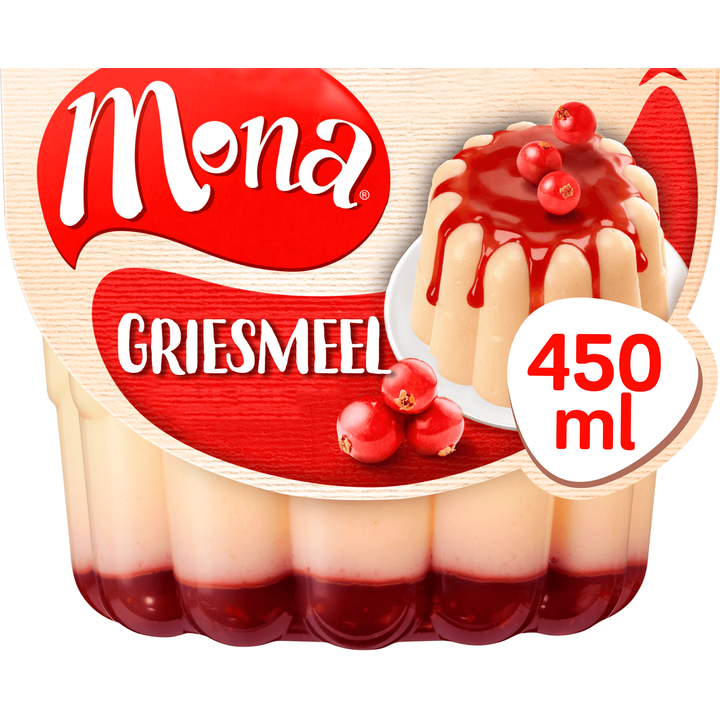 Griesmeelpudding met Saus Beker/kuipje
