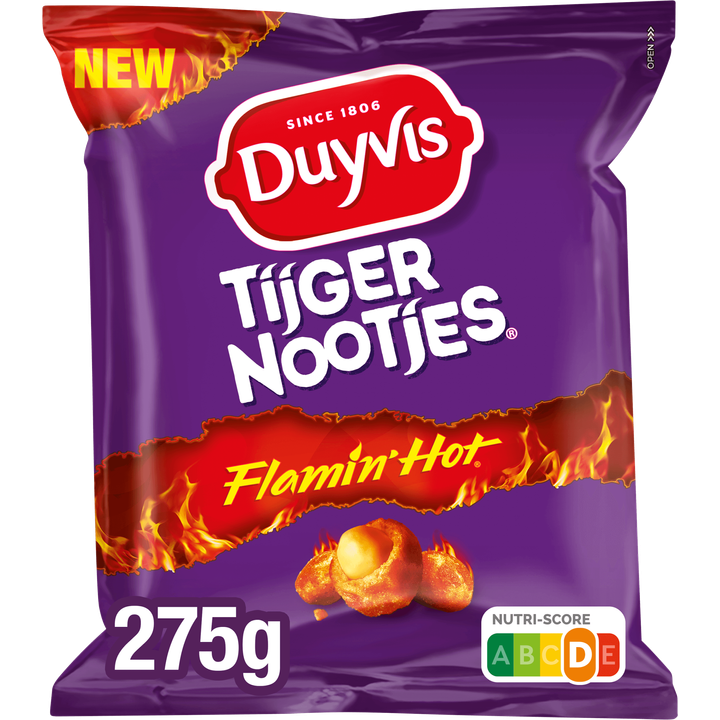 Duyvis Tijgernootjes Flamin Hot Pinda Nootjes 275 gr