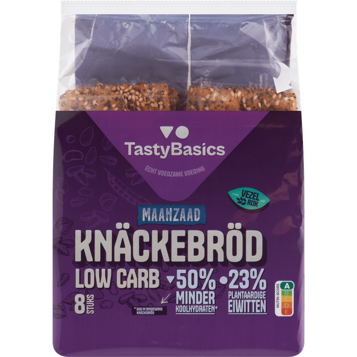 TastyBasics Maanzaad Knäckebröd 8 Stuks 150 g