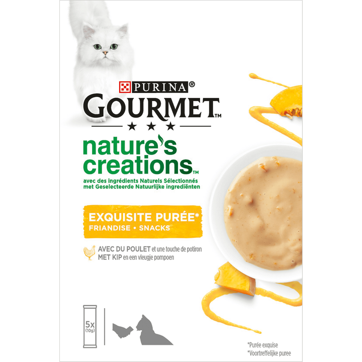 Gourmet Nature's Creations Puree Kattensnacks met Kip en Pompoen
