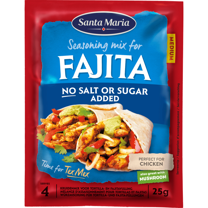Santa Maria Fajita Kruidenmix geen zout toegevoegd 25 g