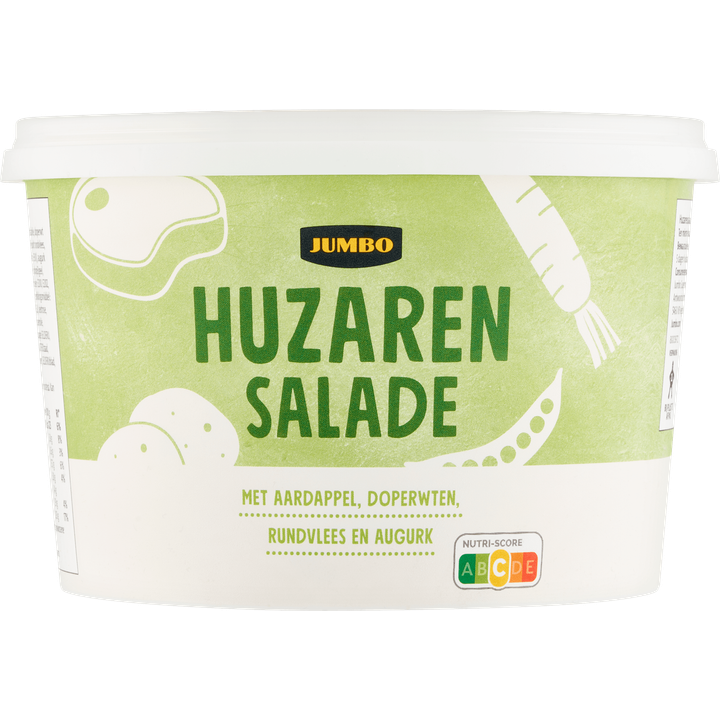 Huzarensalade met Aardappel, Doperwten, Rundvlees en Augurk