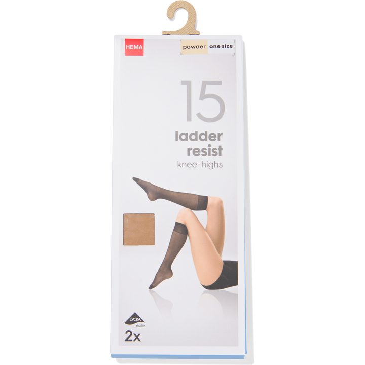 Powder One Size 15 Ladder Resist Knee-Highs 2 Stuks