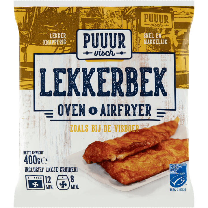 Puuur Visch Lekkerbek Oven & Airfryer 400 g