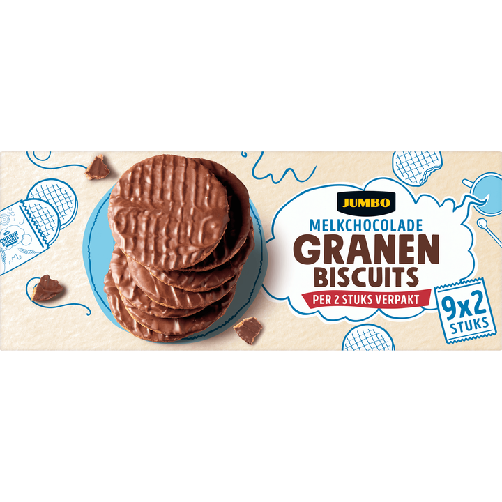 Granenbiscuits Melkchocolade