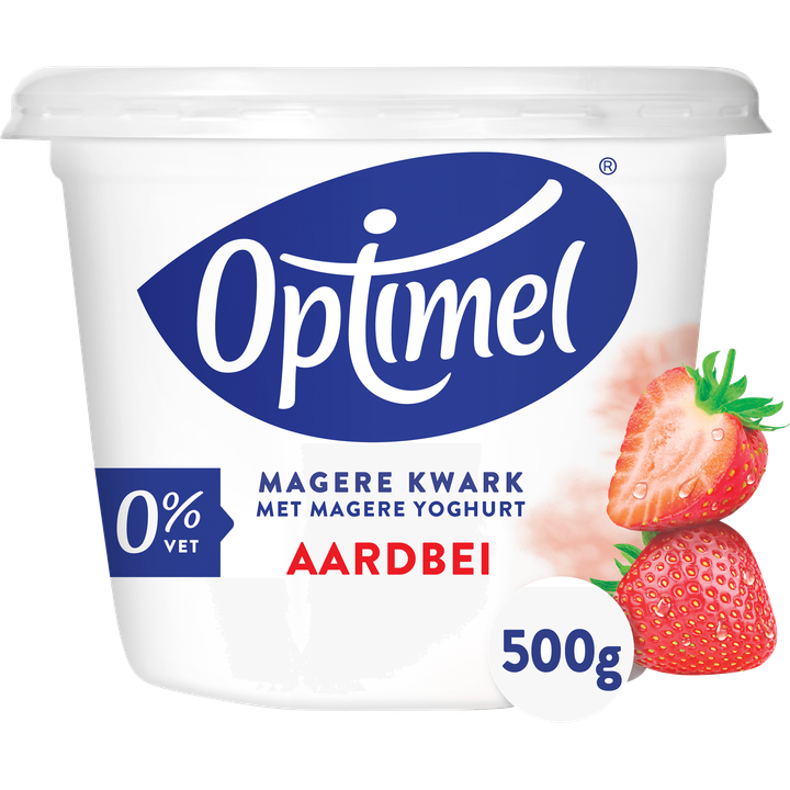 Optimel Magere Kwark met Magere Yoghurt Aardbei 0% Vet 500g