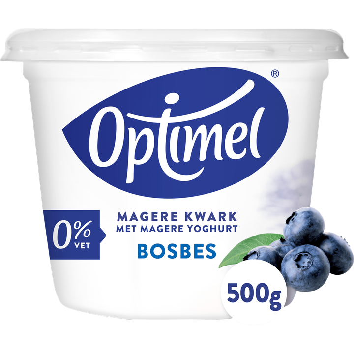 Optimel Magere Kwark met Magere Yoghurt Bosbes 0% Vet 500g