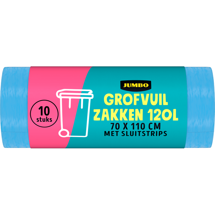Grofvuilzakken 120 L met Sluitstrips 10 Stuks