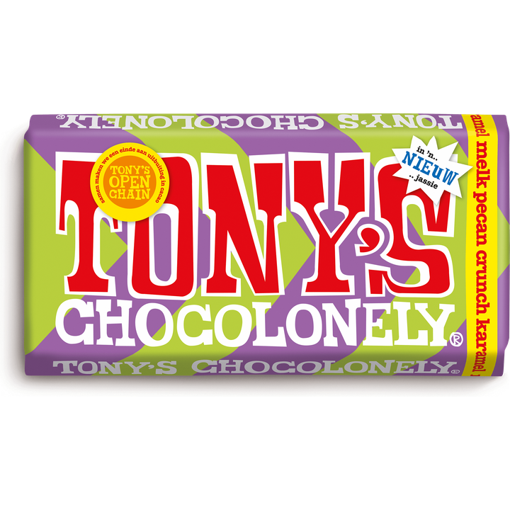 Tony's Chocolonely Melk Pecan Crunch Karamel 180 g