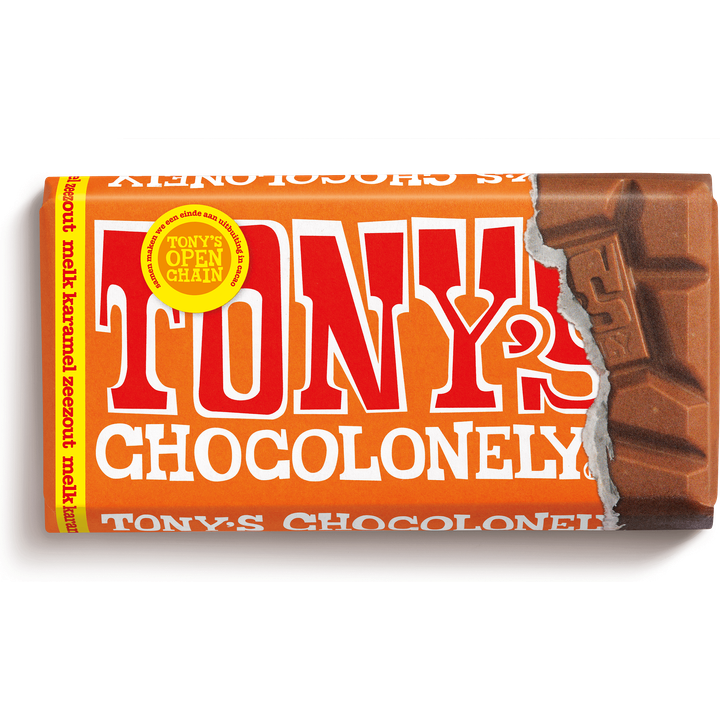 Tony's Chocolonely Melk Karamel Zeezout 90 g