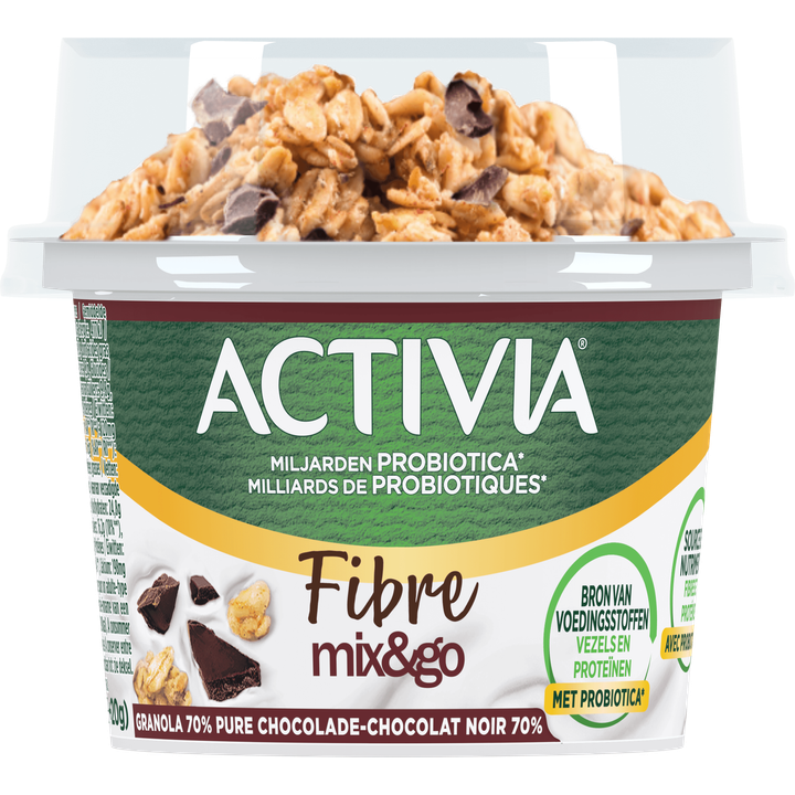 Activia Fibre Mix & Go Granola Zwarte Chocolade 165g