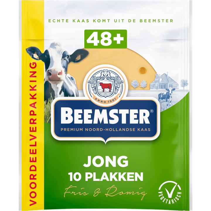 Beemster Jong Kaas Voordeelverpakking 10 Plakken 0,250 kg