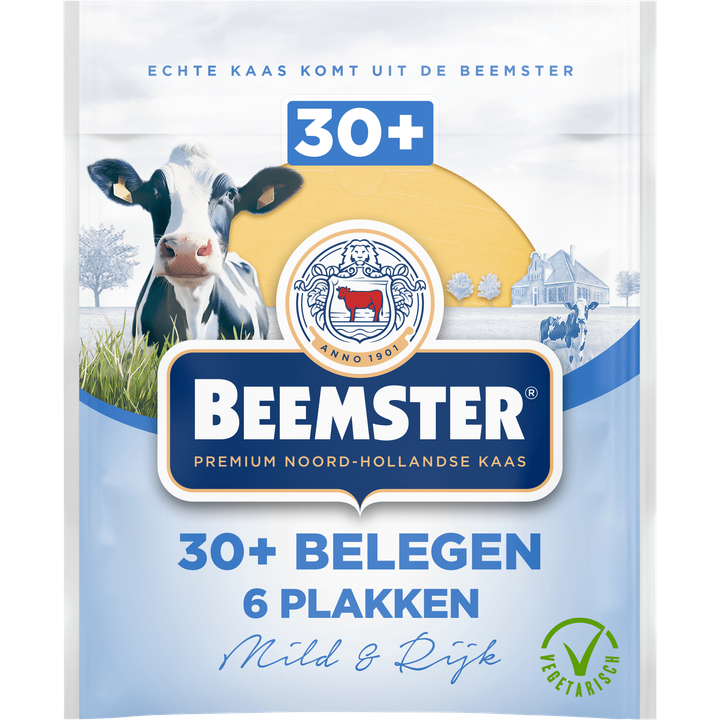 Beemster 30+ Belegen Kaas 6 Plakken 0,150 kg