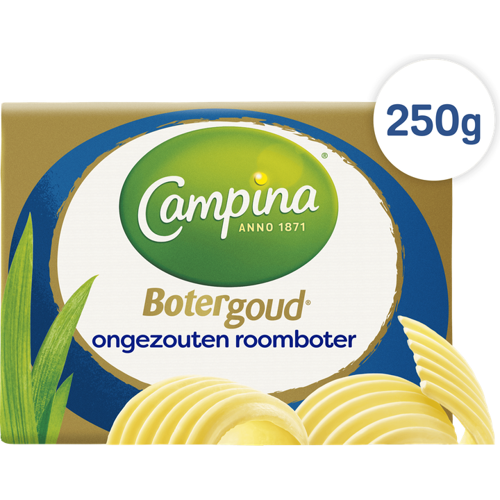 Campina Botergoud Ongezouten Roomboter 250 g
