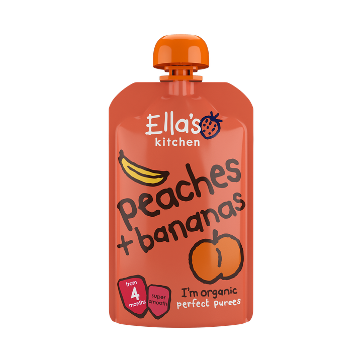 Ella's Kitchen Perziken + bananen 4+ biologisch 120 g
