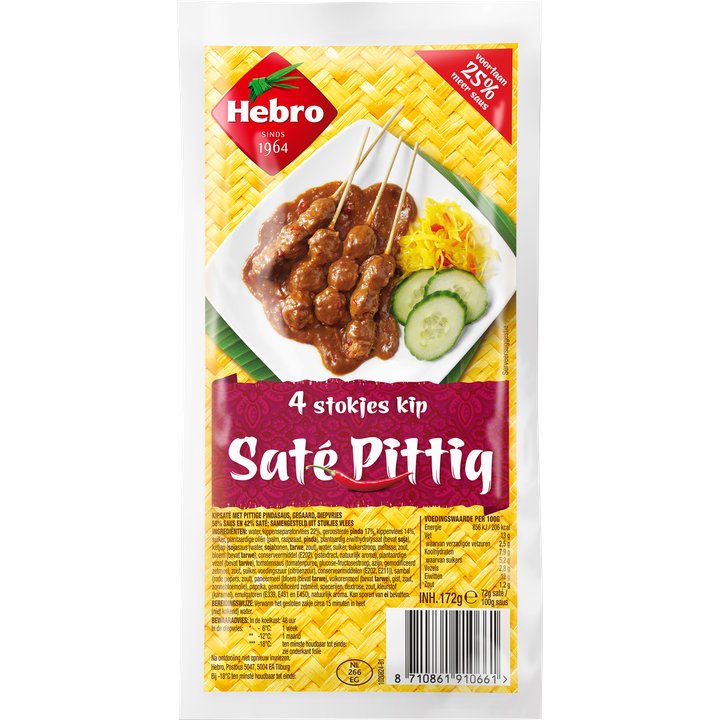 Hebro Kipsaté Pittig 4 Stokjes 172 g
