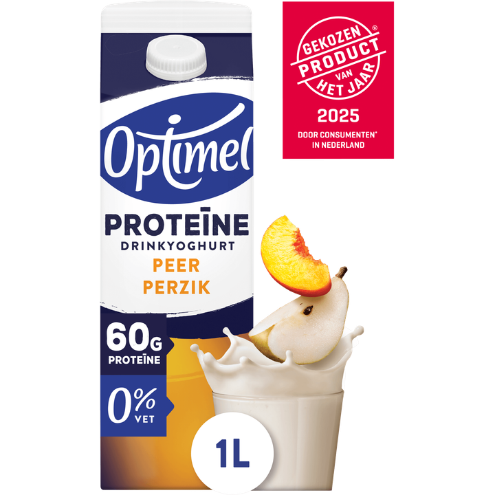 Optimel Proteïne Drinkyoghurt Perzik Peer 0% Vet 1L