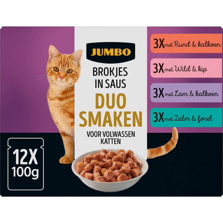 Whiskas Lunch in saus 1 jaar 6 x 50 g, kattenvoer met wit vlees