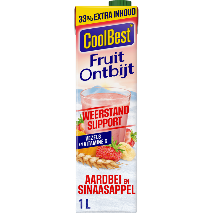 CoolBest Fruit Ontbijt Aardbei en Sinaasappel 1 L