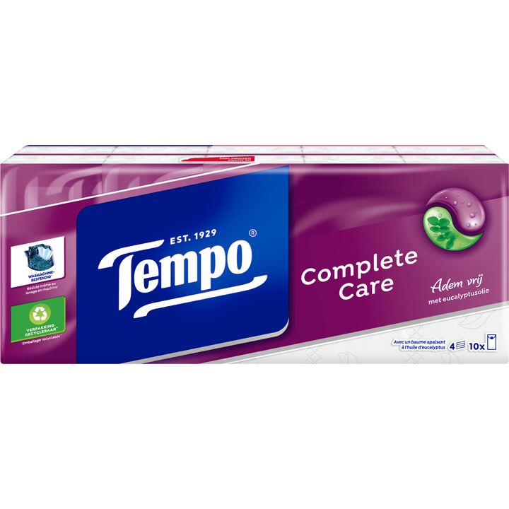 Tempo Complete Care 4-Laags Zakdoeken 10 x 9 Stuks