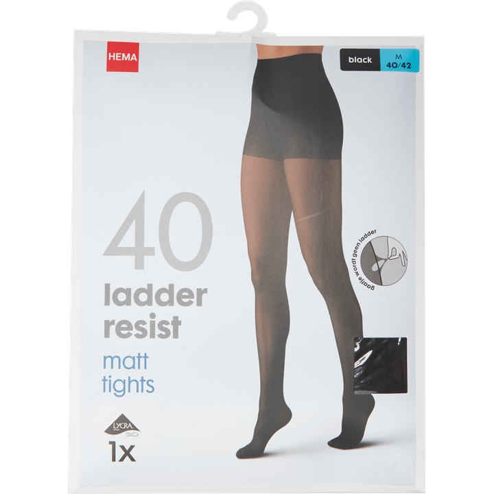 Panty Ladder Resist 40D, 40/42, Zwart