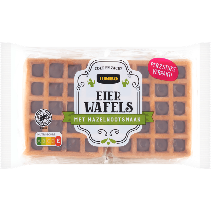 Eierwafels met Hazelnootsmaak 4 Stuks