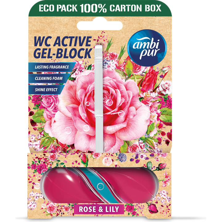 Ambi pur WC Active Gel-Block Rose & Lily 45 g