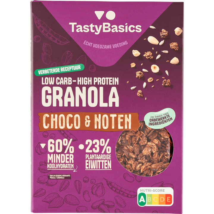 TastyBasics Low Carb - High Protein Granola Choco Noten