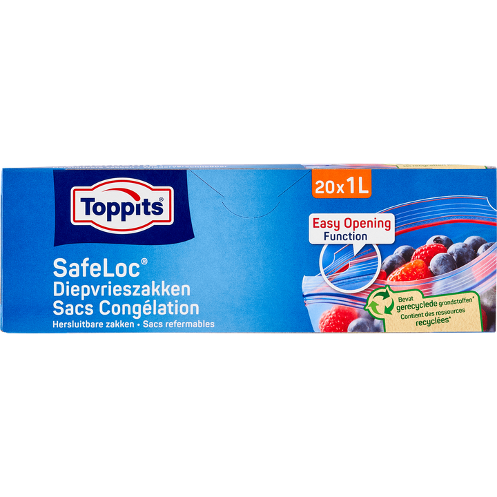 Toppits Safeloc Diepvrieszakken 1 Liter 20 stuks