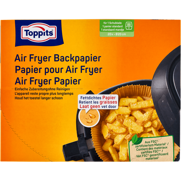 Toppits Air Fryer Papier ø20 cm 20 Stuks