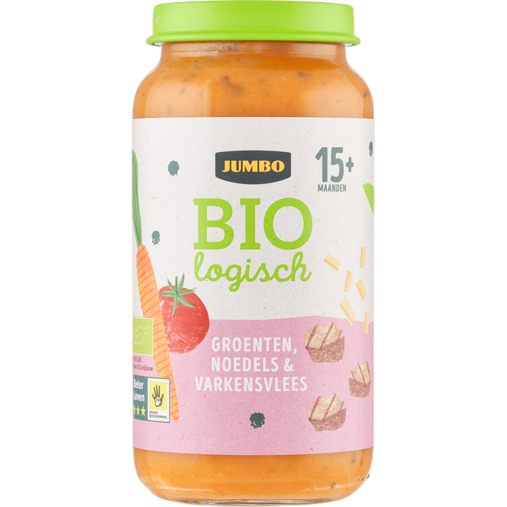 Babyvoeding Biologisch Groenten, Noedels & Varkensvlees 15+ Maanden