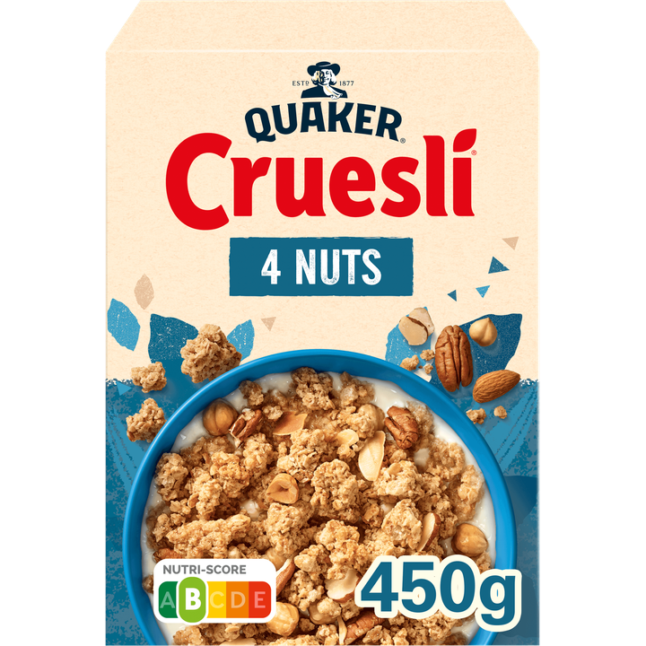Quaker Cruesli 4 Noten Ontbijtgranen 450 gr
